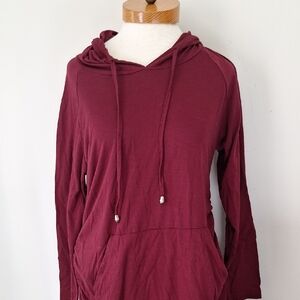 Women's Burgundy Maternity Hoodie By Ginkana
